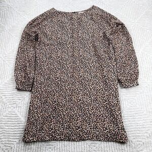 LOFT Dress Womens M Leopard Animal Print Shift Work Office Indie Sleaze Mob Wife